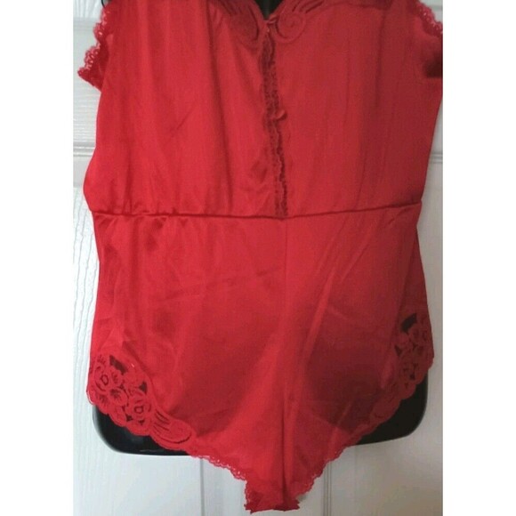 Vintage Vanity Fair Teddy One Piece Lingerie Size Small Red Made In USA Coquette - Picture 5 of 8